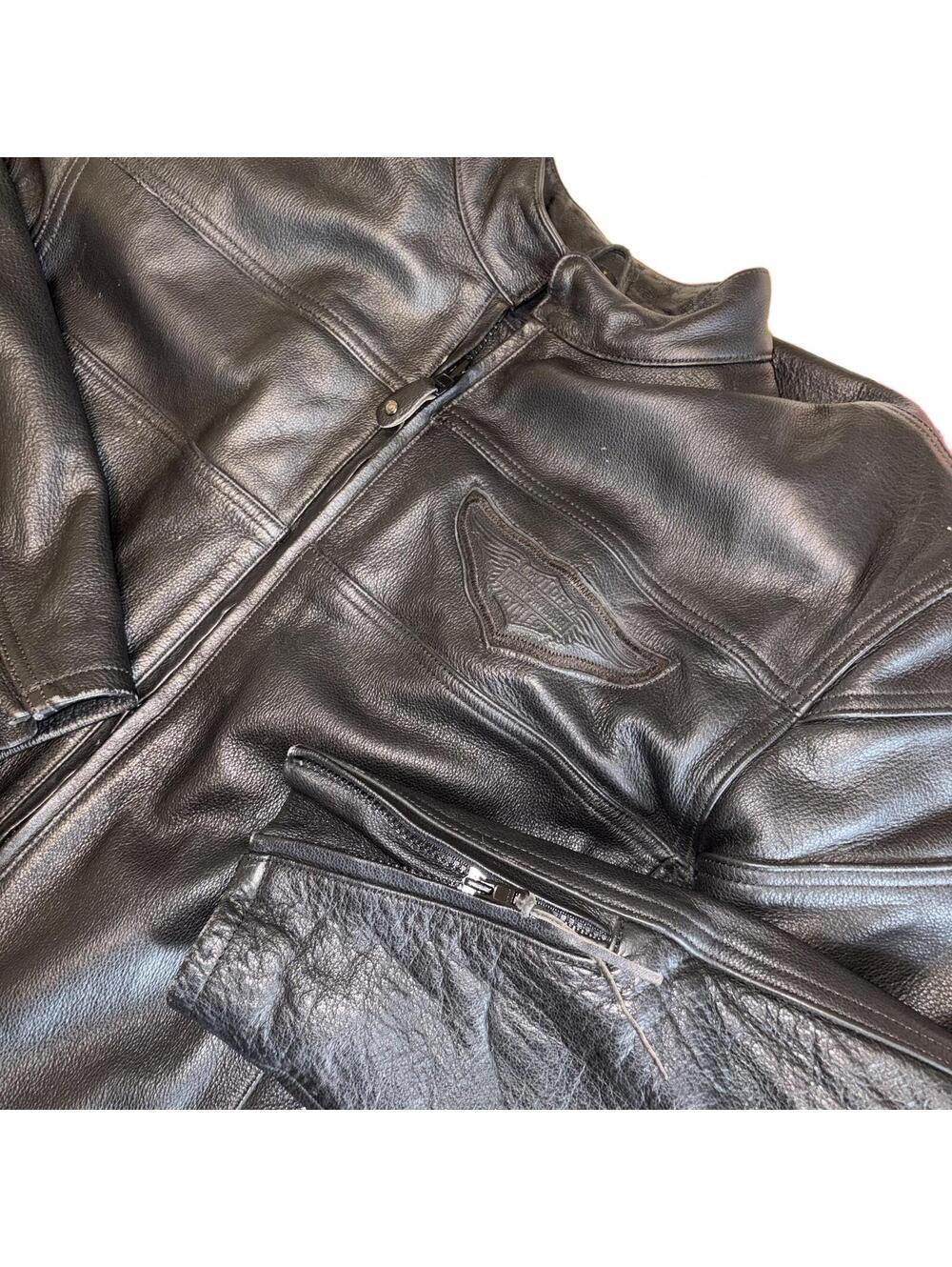 Harley-Davidson American Legend 90s Mens L Quilted Leather Motorcycle Jacket - Picture 6 of 9